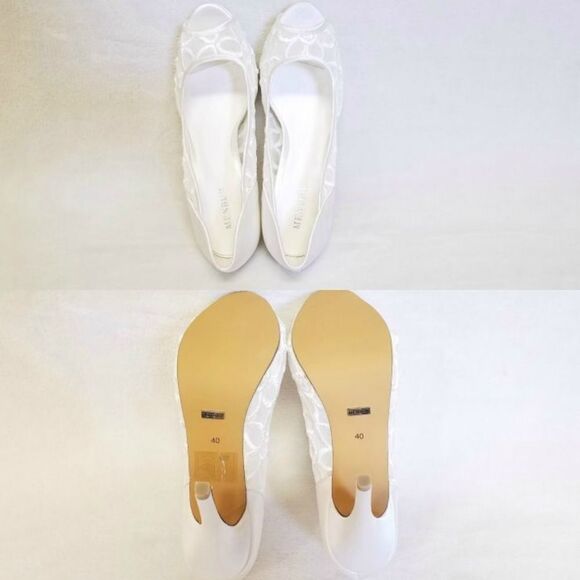 𝅺MENBUR Zoraida Ivory Lace Floral Peep Toe Pumps - Picture 3 of 8